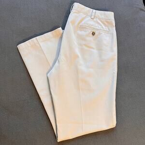 L.L Bean Chino Pants Men Size 34x32 Beige Standard Fit Khaki Straight Leg Office